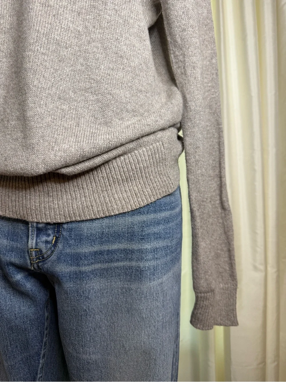 J.Crew Merino Wool Blend Men's Crewneck Sweater in Light Taupe-M